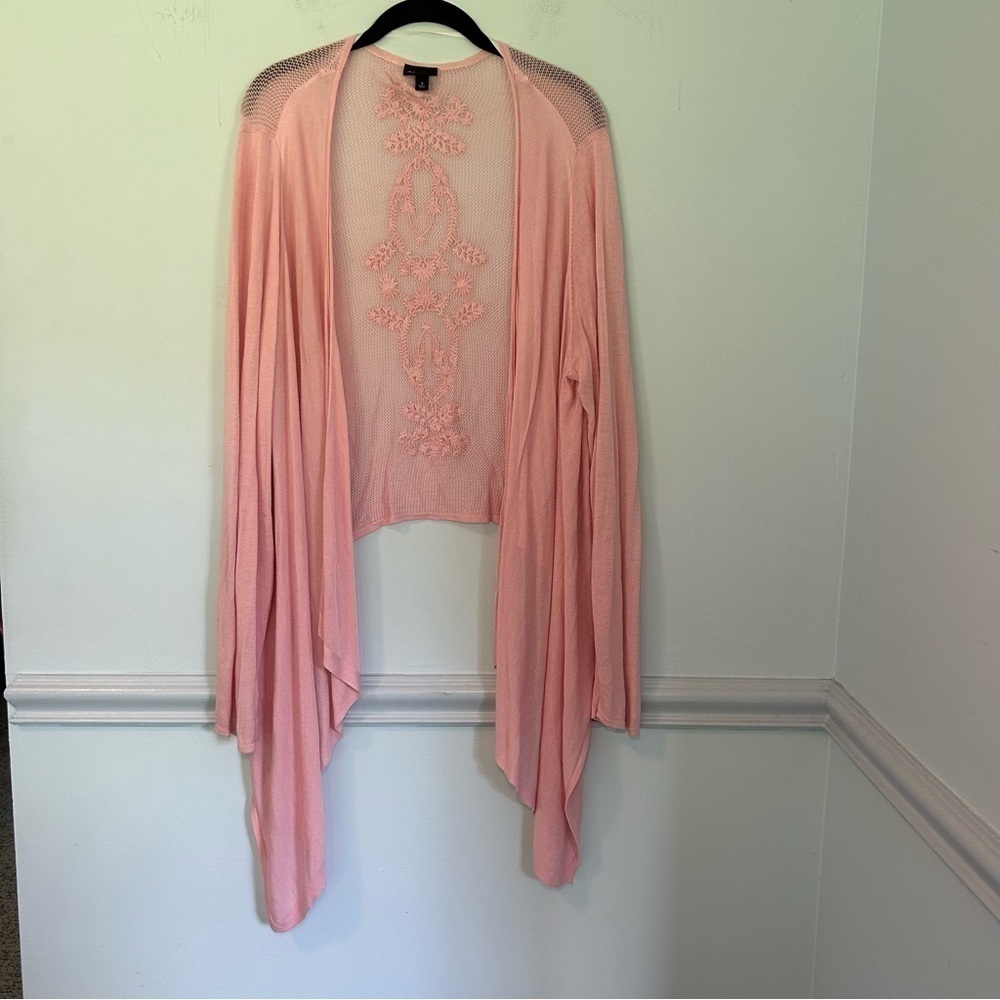 Torrid Pink Back Knit Long Sleeve Open Front Cardigan Size 3X